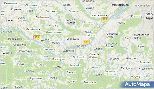 mapa Kadcza, Kadcza na mapie Targeo