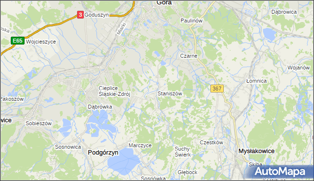 mapa Staniszów, Staniszów na mapie Targeo