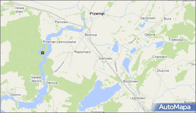 mapa Starkowo gmina Przemęt, Starkowo gmina Przemęt na mapie Targeo
