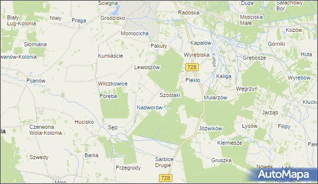 mapa Szóstaki, Szóstaki na mapie Targeo