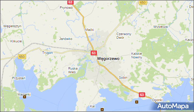 mapa Węgorzewo, Węgorzewo na mapie Targeo