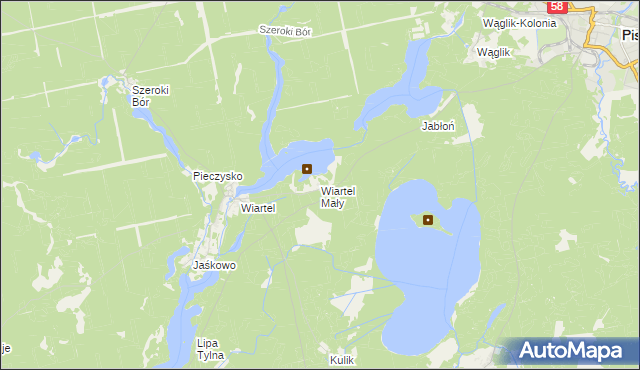 mapa Wiartel Mały, Wiartel Mały na mapie Targeo