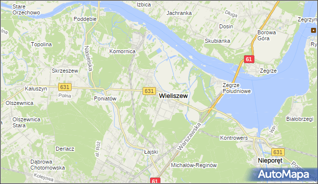 mapa Wieliszew, Wieliszew na mapie Targeo