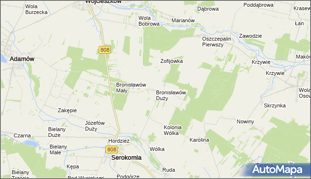 mapa Bronisławów Duży, Bronisławów Duży na mapie Targeo