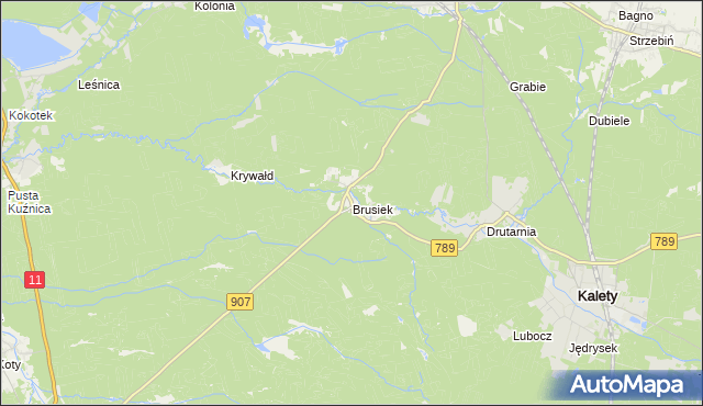 mapa Brusiek, Brusiek na mapie Targeo