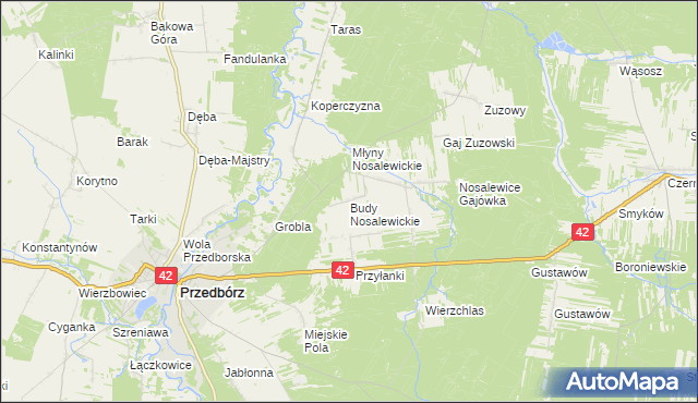 mapa Budy Nosalewickie, Budy Nosalewickie na mapie Targeo