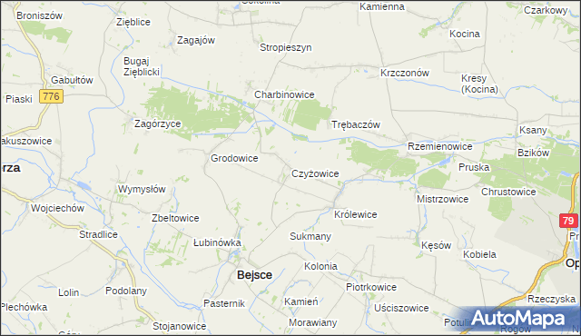 mapa Czyżowice gmina Bejsce, Czyżowice gmina Bejsce na mapie Targeo