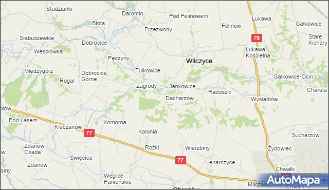 mapa Dacharzów, Dacharzów na mapie Targeo