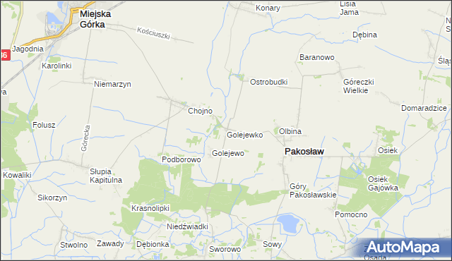 mapa Golejewko, Golejewko na mapie Targeo