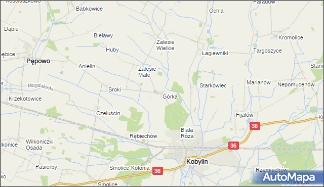 mapa Górka gmina Kobylin, Górka gmina Kobylin na mapie Targeo