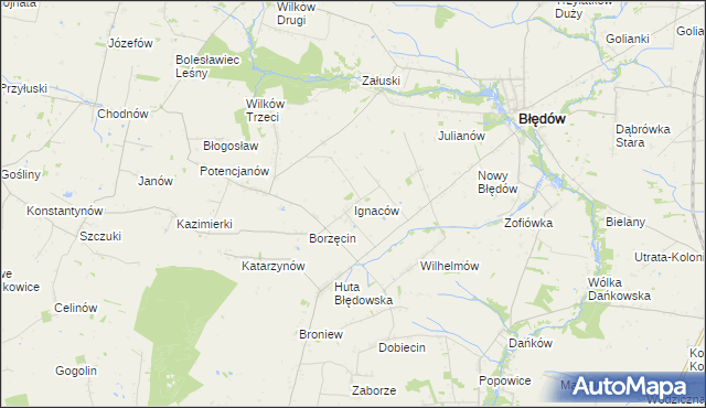 mapa Ignaców gmina Błędów, Ignaców gmina Błędów na mapie Targeo