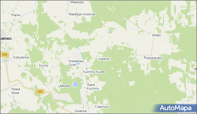 mapa Kalitnik, Kalitnik na mapie Targeo