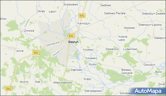 mapa Kocewo, Kocewo na mapie Targeo