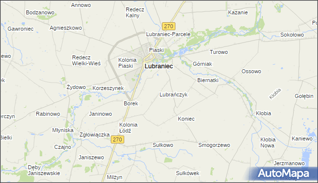 mapa Lubrańczyk, Lubrańczyk na mapie Targeo