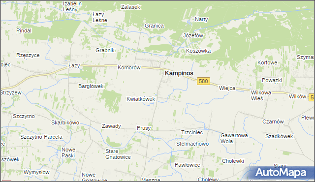 mapa Podkampinos, Podkampinos na mapie Targeo
