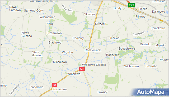 mapa Radzyminek, Radzyminek na mapie Targeo