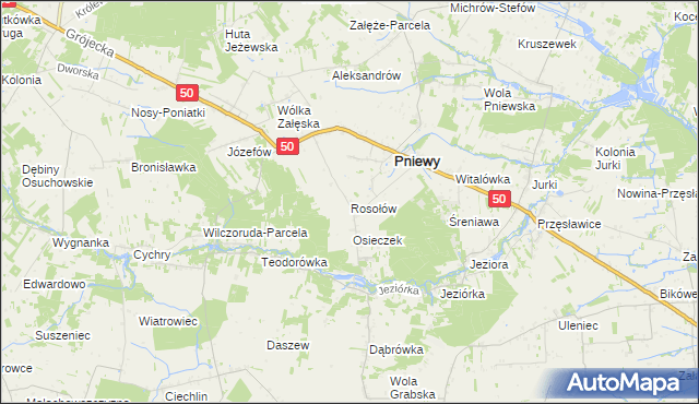 mapa Rosołów, Rosołów na mapie Targeo