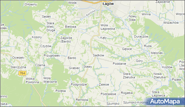 mapa Sadków gmina Łagów, Sadków gmina Łagów na mapie Targeo