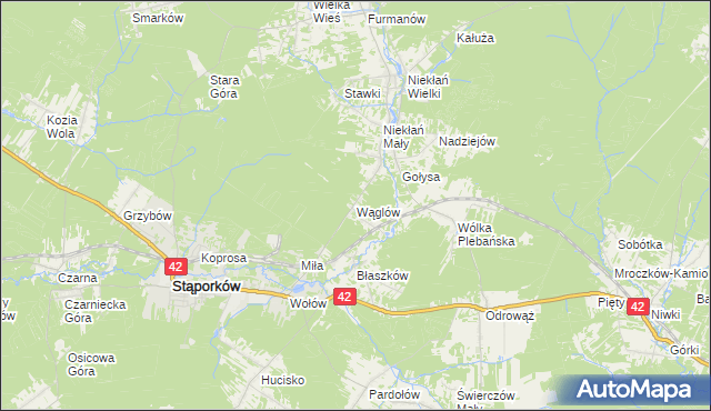 mapa Wąglów, Wąglów na mapie Targeo