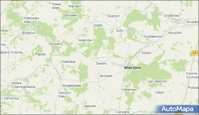 mapa Wólka gmina Wierzbno, Wólka gmina Wierzbno na mapie Targeo