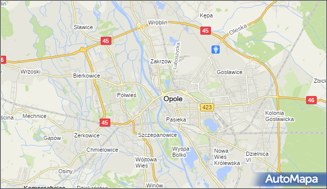 mapa Opola, Opole na mapie Targeo