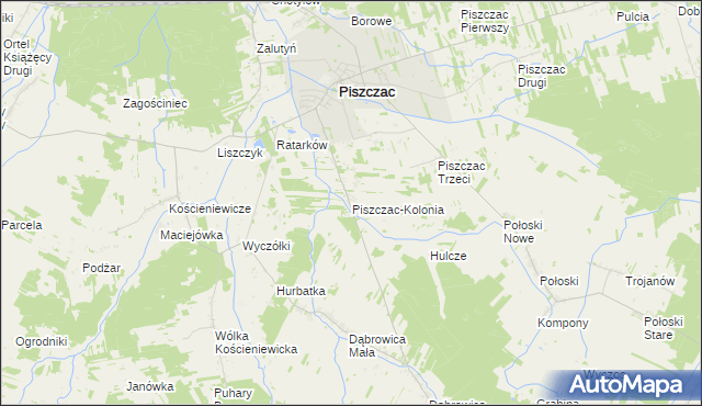 mapa Piszczac-Kolonia, Piszczac-Kolonia na mapie Targeo