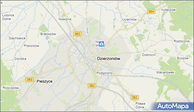 mapa Dzierżoniów, Dzierżoniów na mapie Targeo