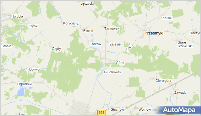 mapa Kukawki gmina Przesmyki, Kukawki gmina Przesmyki na mapie Targeo