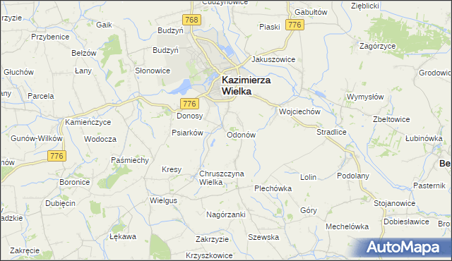 mapa Odonów, Odonów na mapie Targeo