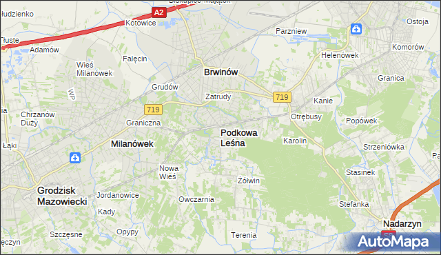 mapa Podkowa Leśna, Podkowa Leśna na mapie Targeo