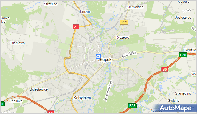mapa Słupska, Słupsk na mapie Targeo