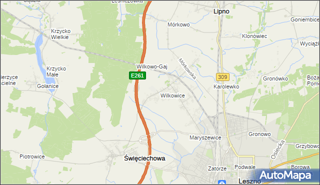 mapa Wilkowice gmina Lipno, Wilkowice gmina Lipno na mapie Targeo