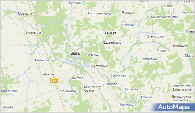 mapa Dworzysk gmina Sidra, Dworzysk gmina Sidra na mapie Targeo