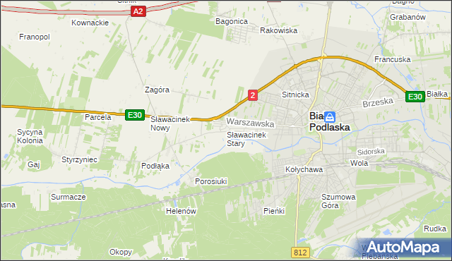 mapa Sławacinek Stary, Sławacinek Stary na mapie Targeo