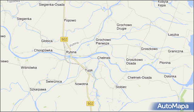 mapa Chełmek gmina Stegna, Chełmek gmina Stegna na mapie Targeo