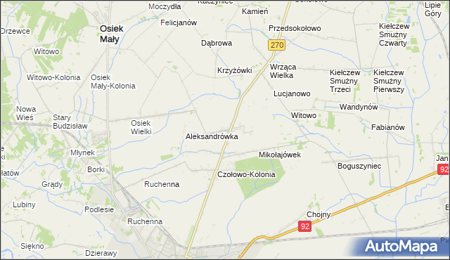 mapa Czołowo gmina Koło, Czołowo gmina Koło na mapie Targeo