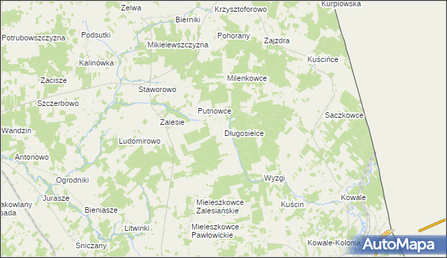 mapa Długosielce, Długosielce na mapie Targeo