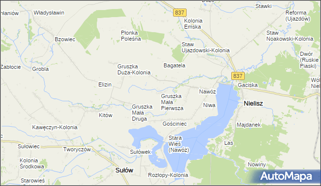 mapa Gruszka Mała Pierwsza, Gruszka Mała Pierwsza na mapie Targeo