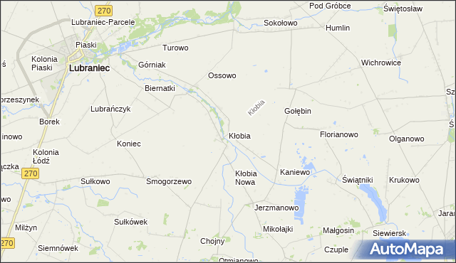 mapa Kłobia, Kłobia na mapie Targeo