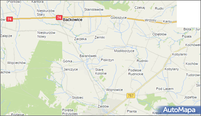 mapa Piskrzyn, Piskrzyn na mapie Targeo