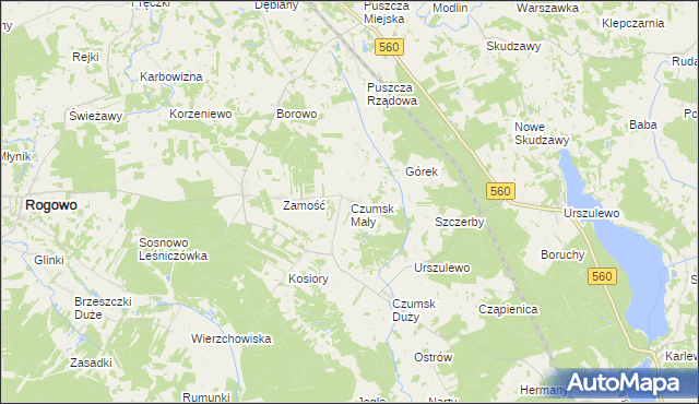 mapa Czumsk Mały, Czumsk Mały na mapie Targeo