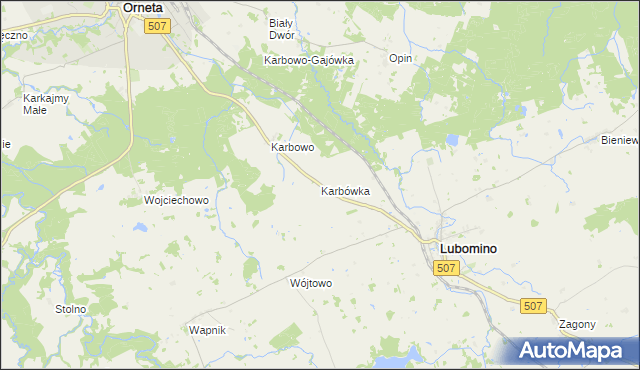 mapa Karbówka, Karbówka na mapie Targeo