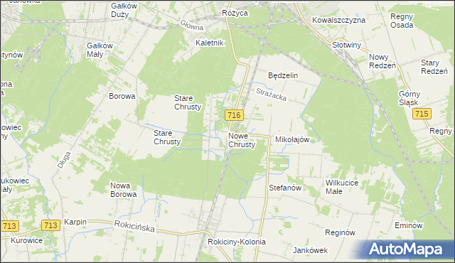 mapa Nowe Chrusty, Nowe Chrusty na mapie Targeo