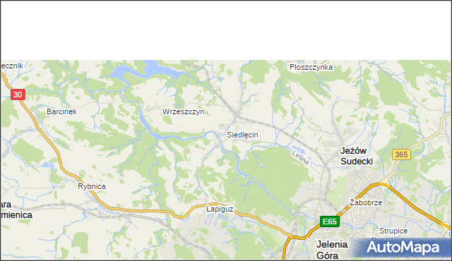 mapa Siedlęcin, Siedlęcin na mapie Targeo