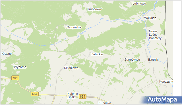 mapa Żabickie, Żabickie na mapie Targeo