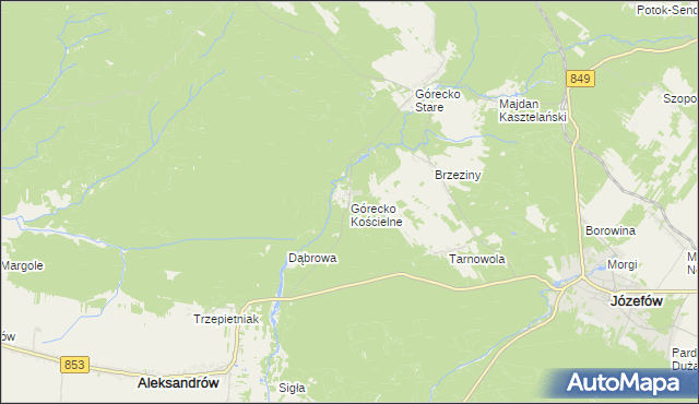 mapa Górecko Kościelne, Górecko Kościelne na mapie Targeo