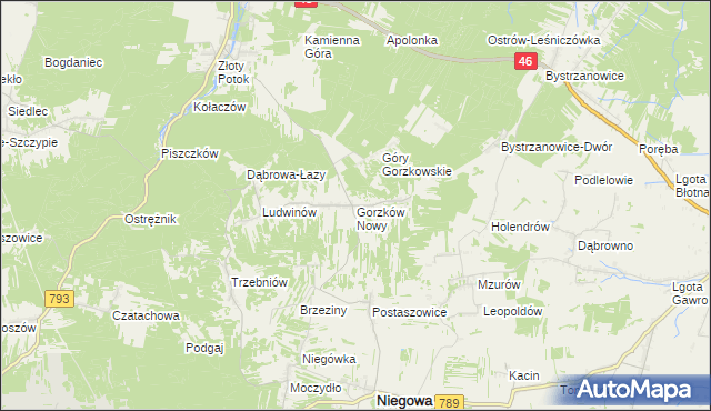 mapa Gorzków Nowy, Gorzków Nowy na mapie Targeo