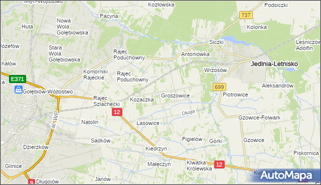 mapa Groszowice, Groszowice na mapie Targeo