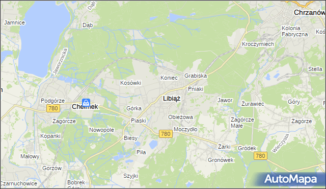 mapa Libiąż, Libiąż na mapie Targeo