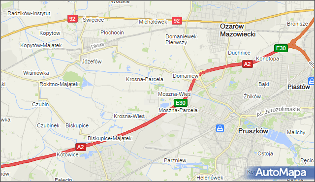 mapa Moszna-Wieś, Moszna-Wieś na mapie Targeo